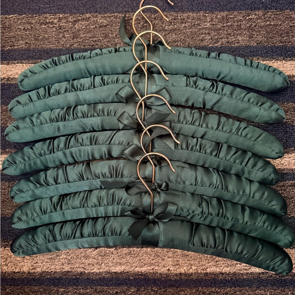 Elegant Green Padded Hangers Set